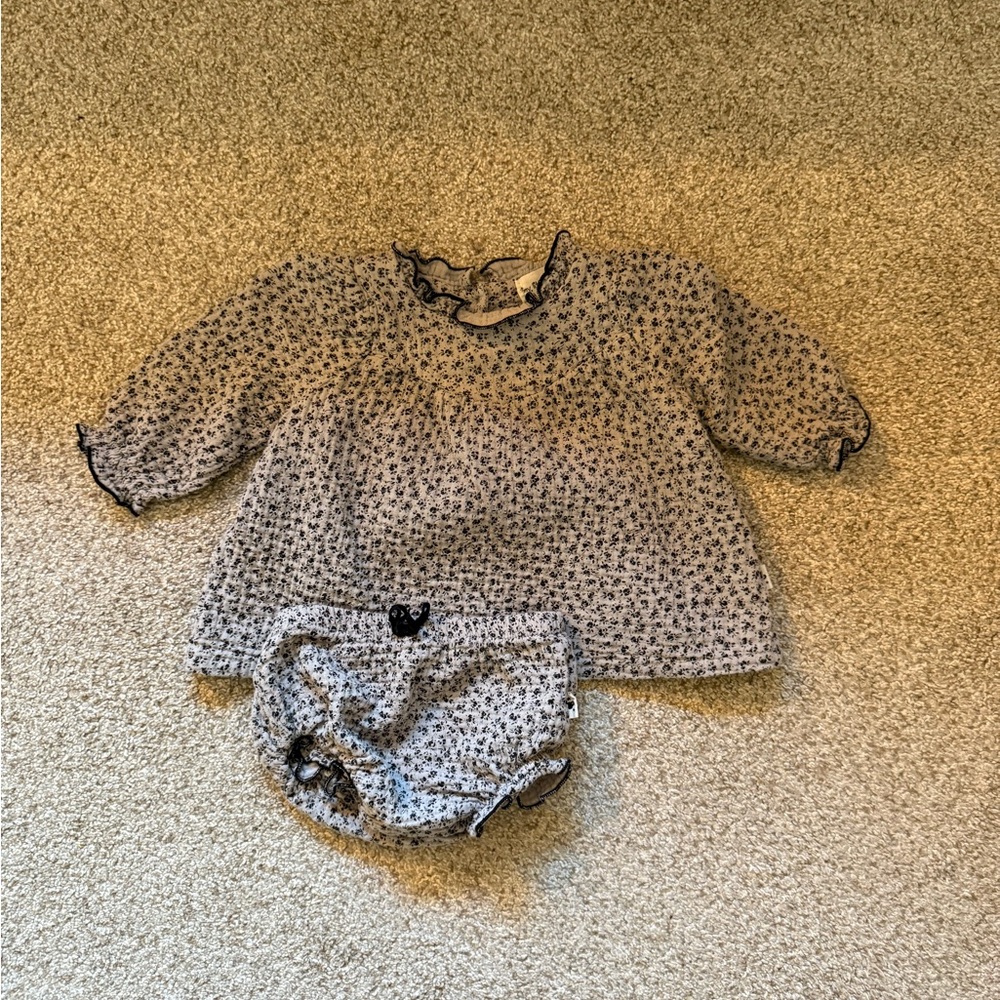 Organic Baby Blouse & Bloomers